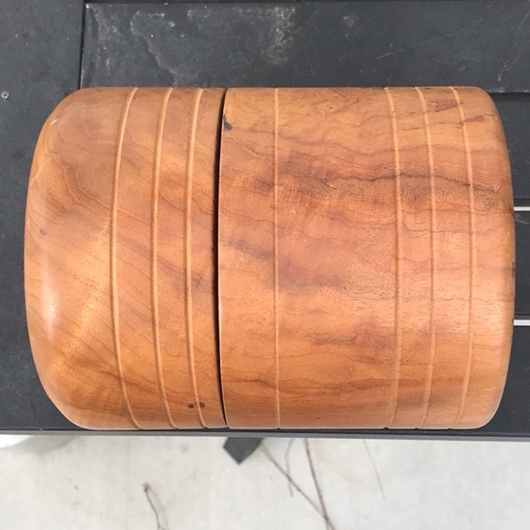 Burl wood Lathed Lidded Canister“Round BOX W/ Wood Lid Desk Storage Decorative - Picture 11 of 15